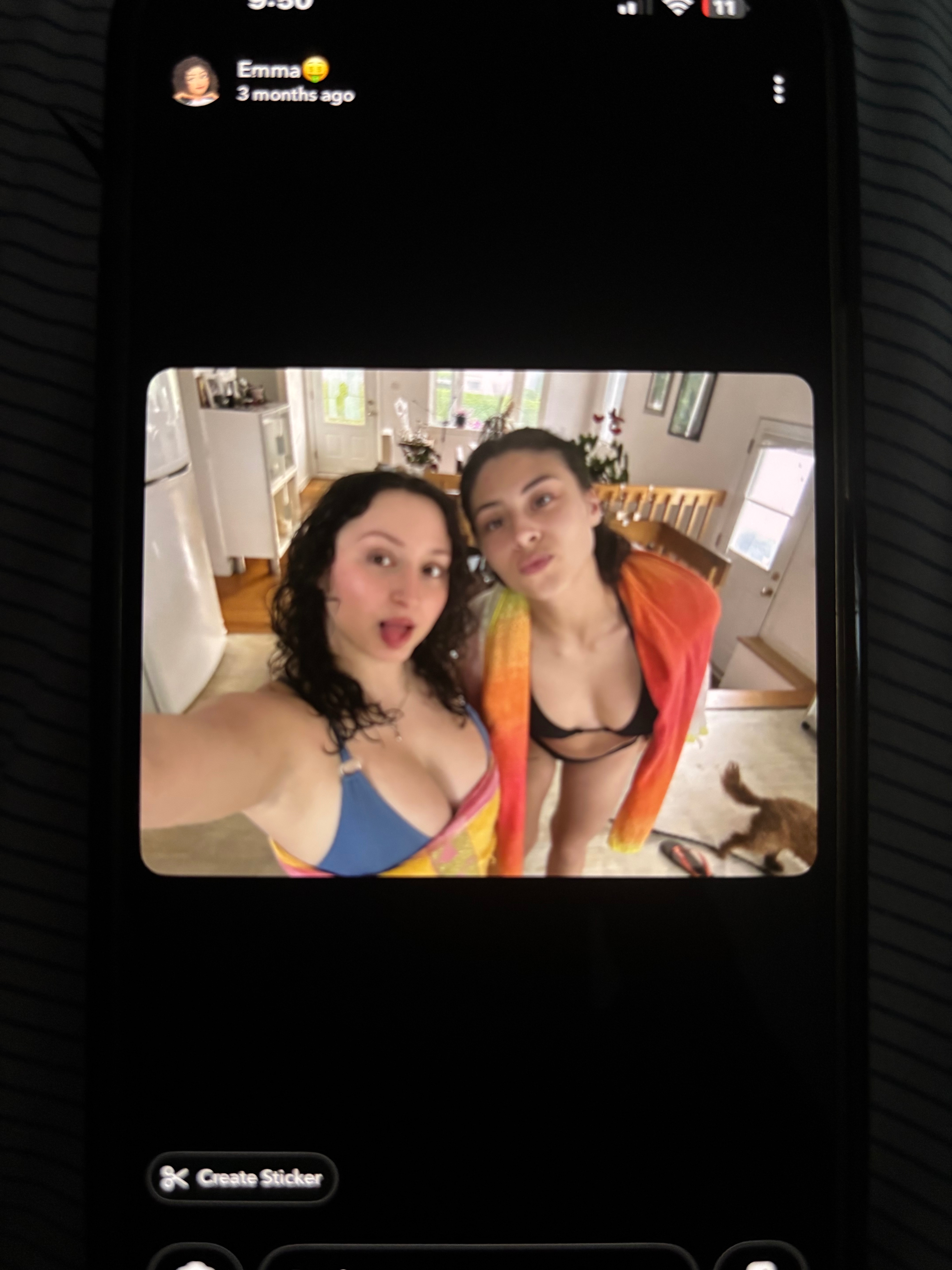 Tits out and kiss